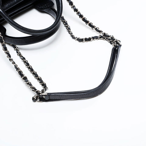 Chanel 2018 Caviar Tote 2-Wege Matelasse-Umhängetasche Schwarz WS22726