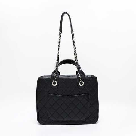CHANEL 25 Series 2018 Caviar Tote 2-Way Matelassé Shoulder Bag Black WS22726
