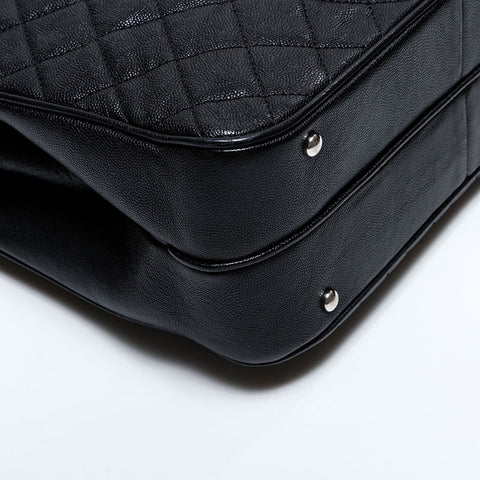 Chanel 2018 Caviar Tote 2-Wege Matelasse-Umhängetasche Schwarz WS22726