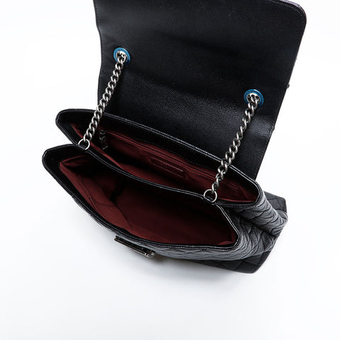 CHANEL 23 Series 2016–2017 Top Handle 2-Way Matelassé Shoulder Bag Black WS22728