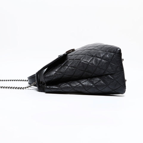 CHANEL 23 Series 2016–2017 Top Handle 2-Way Matelassé Shoulder Bag Black WS22728