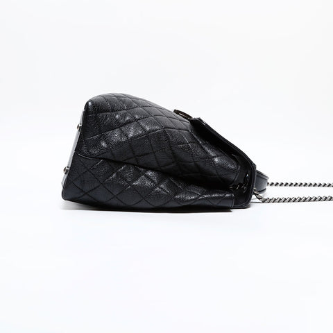 CHANEL 23 Series 2016–2017 Top Handle 2-Way Matelassé Shoulder Bag Black WS22728