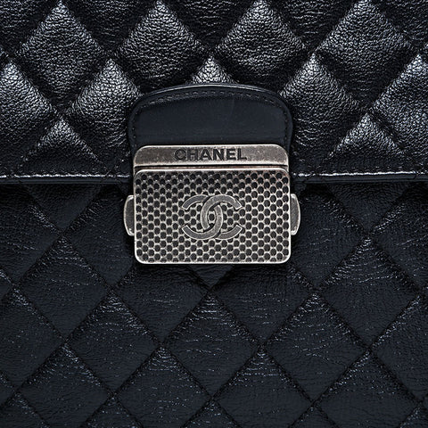 CHANEL 23 Series 2016–2017 Top Handle 2-Way Matelassé Shoulder Bag Black WS22728