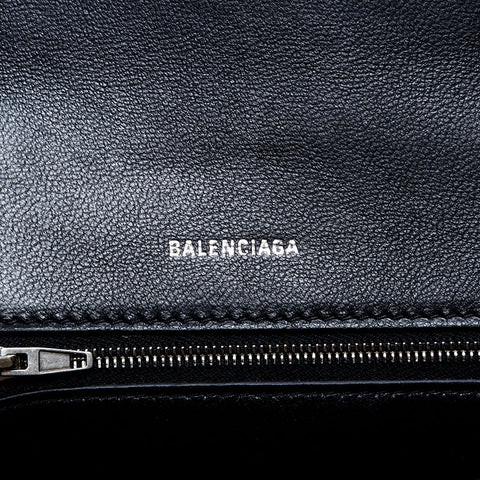 バレンシアガ BALENCIAGA HOURGLASS アワーグラス デニム 2way ショルダーバッグ ブラック WS22729