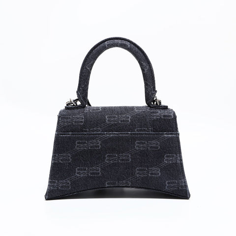 バレンシアガ BALENCIAGA HOURGLASS アワーグラス デニム 2way ショルダーバッグ ブラック WS22729