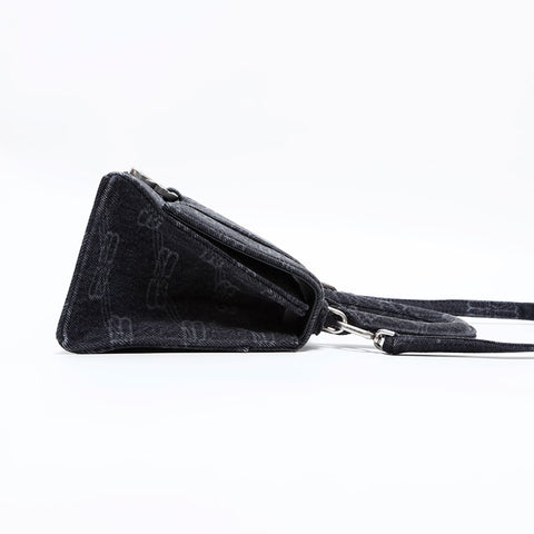 バレンシアガ BALENCIAGA HOURGLASS アワーグラス デニム 2way ショルダーバッグ ブラック WS22729