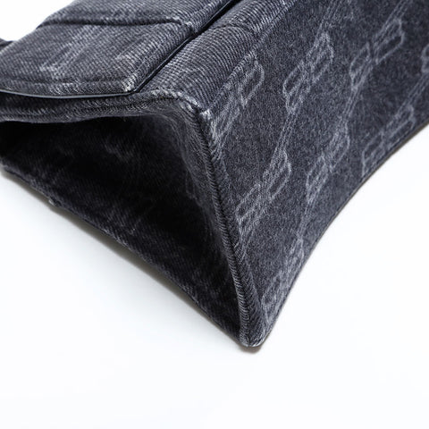 BALENCIAGA HOURGLASS Hourglass Denim 2way Umhängetasche schwarz WS22729