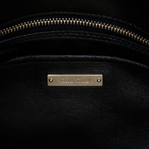 ミュウ ミュウ Miu Miu マテラッセ クリスタル レザー ショルダーバッグ ブラック WS22730