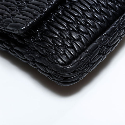 ミュウ ミュウ Miu Miu マテラッセ クリスタル レザー ショルダーバッグ ブラック WS22730