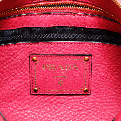 プラダ PRADA レザー トライアングルロゴ ショルダーバッグ ピンク WS22731