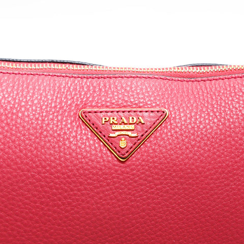 プラダ PRADA レザー トライアングルロゴ ショルダーバッグ ピンク WS22731