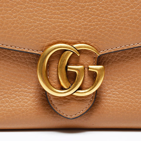 GUCCI GG Marmont Leather Double G Bifold Wallet Brown WS22732