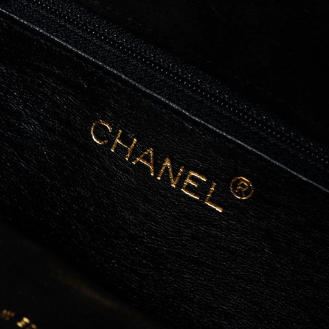 CHANEL 4 Series 1996–1997 Suede Mini Turnlock Chain Shoulder Bag Black WS22733