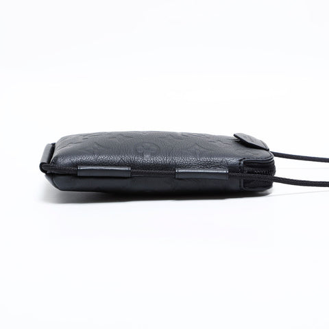 ルイ・ヴィトン LOUIS VUITTON モノグラムシャドウ レースアップ ポーチ ショルダーバッグ ブラック WS22742