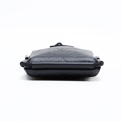 ルイ・ヴィトン LOUIS VUITTON モノグラムシャドウ レースアップ ポーチ ショルダーバッグ ブラック WS22742