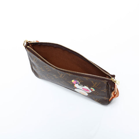 LOUIS VUITTON 2004 Monogram Panda Pochette Accessoires Takashi Murakami Shoulder Bag Brown WS22744