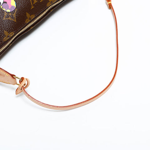 LOUIS VUITTON 2004 Monogram Panda Pochette Accessoires Takashi Murakami Shoulder Bag Brown WS22744