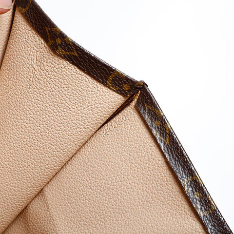 LOUIS VUITTON 2002 Monogram Sac Plat Handbag Brown WS22747