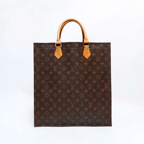 LOUIS VUITTON 2002 Monogram Sac Plat Handbag Brown WS22747