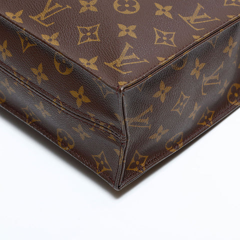LOUIS VUITTON 2002 Monogram Sac Plat Handbag Brown WS22747