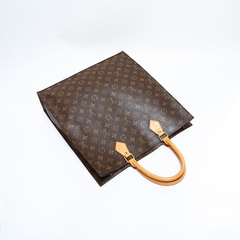 LOUIS VUITTON 2002 Monogram Sac Plat Handbag Brown WS22747