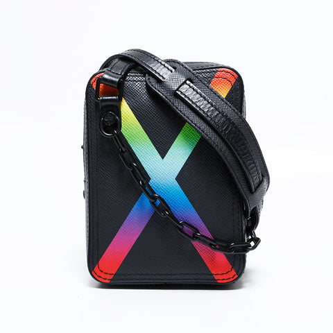 ルイ・ヴィトン LOUIS VUITTON 2019年製 タイガ レインボー ダヌーブ ショルダーバッグ ブラック WS22748
