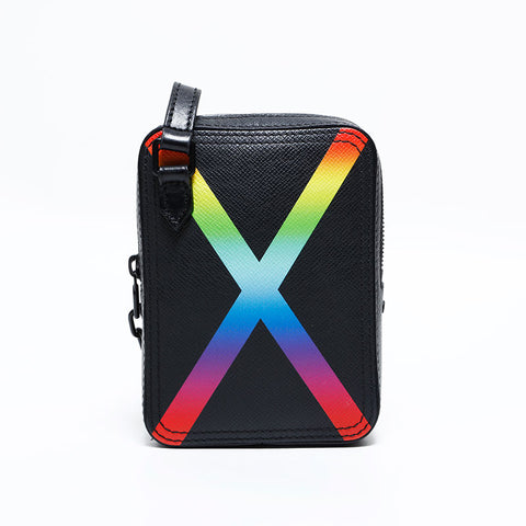 ルイ・ヴィトン LOUIS VUITTON 2019年製 タイガ レインボー ダヌーブ ショルダーバッグ ブラック WS22748