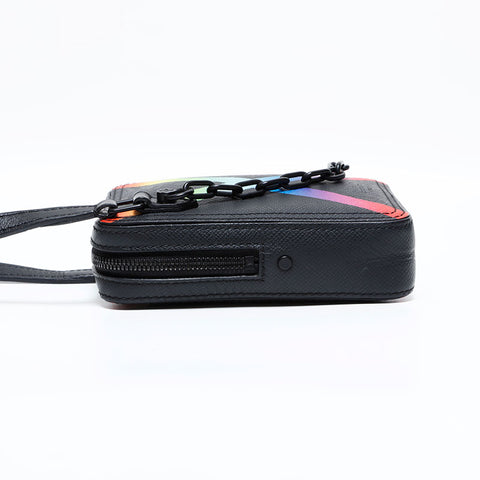 LOUIS VUITTON 2019 Taiga Rainbow Danube Shoulder Bag black WS22748