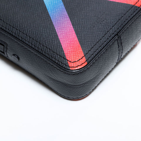 LOUIS VUITTON 2019 Taiga Rainbow Danube Shoulder Bag black WS22748