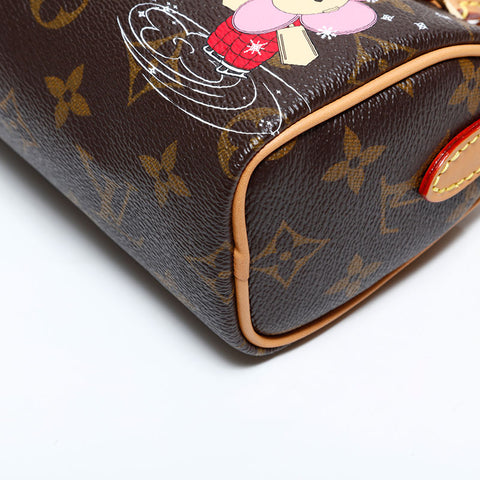 LOUIS VUITTON 2023 Monogram Vivienne Nano Speedy Handbag second hand Brown WS22749