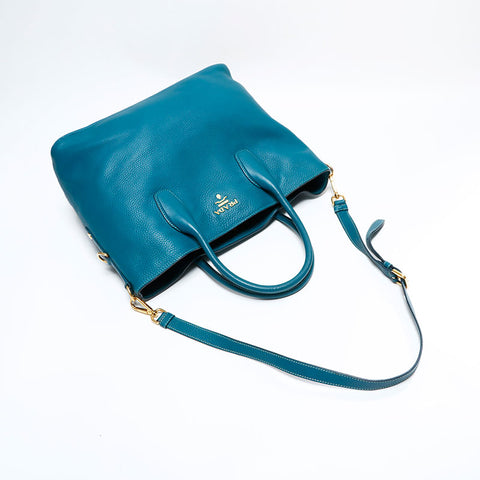 プラダ PRADA 2way レザー トートバッグ グリーン WS22752