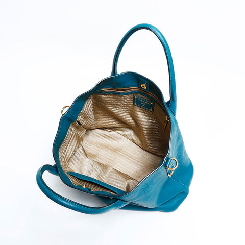 PRADA 2way leather Tote Bag green WS22752