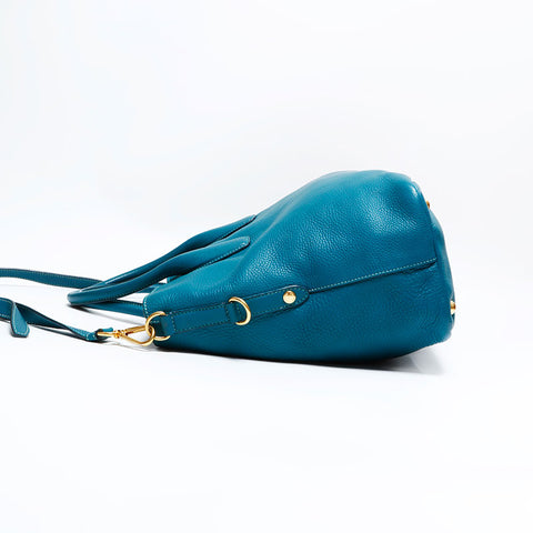 PRADA 2way leather Tote Bag green WS22752