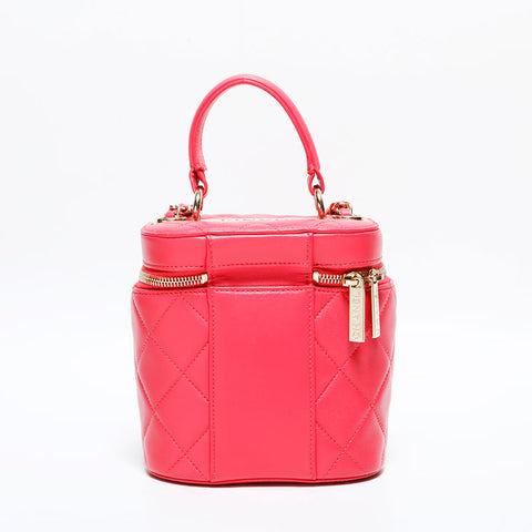 シャネル CHANEL 30番台 2020-2021 バニティ チェーン 2way ラムスキン マトラッセ ハンドバッグ ピンク WS22754