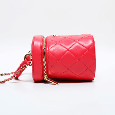 シャネル CHANEL 30番台 2020-2021 バニティ チェーン 2way ラムスキン マトラッセ ハンドバッグ ピンク WS22754
