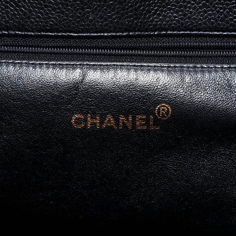 CHANEL No. 5 1997-1999 Matelasse Caviar COCO Mark GST Tote Bag black WS22756