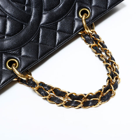 CHANEL No. 5 1997-1999 Matelasse Caviar COCO Mark GST Tote Bag black WS22756