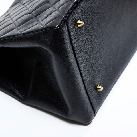 CHANEL No. 5 1997-1999 Matelasse Caviar COCO Mark GST Tote Bag black WS22756