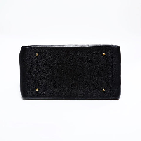 CHANEL No. 5 1997-1999 Matelasse Caviar COCO Mark GST Tote Bag black WS22756