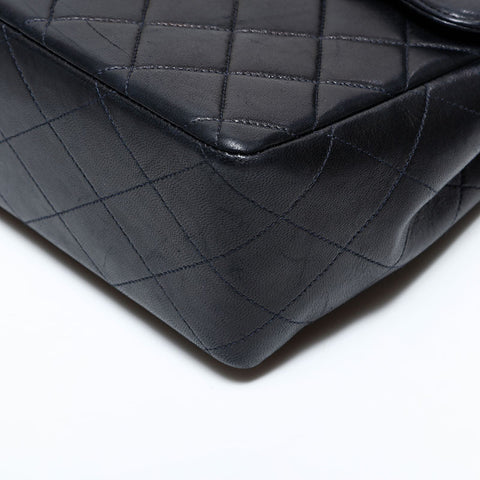シャネル CHANEL 4番台 1996-1997 ラムスキン デカ マトラッセ チェーン ショルダーバッグ ブラック WS22757
