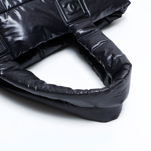 シャネル CHANEL 13番台 2009-2010 ナイロン コココクーン トートバッグ ブラック WS22759