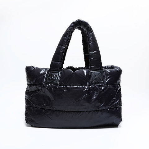 シャネル CHANEL 13番台 2009-2010 ナイロン コココクーン トートバッグ ブラック WS22759