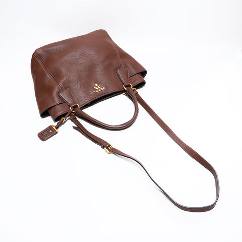 PRADA leather Tote Bag Brown WS22760