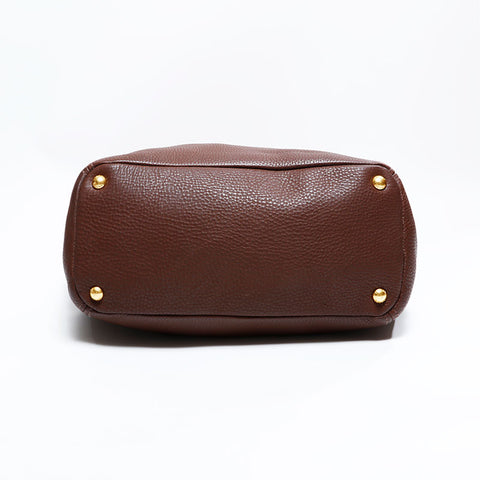 PRADA leather Tote Bag Brown WS22760