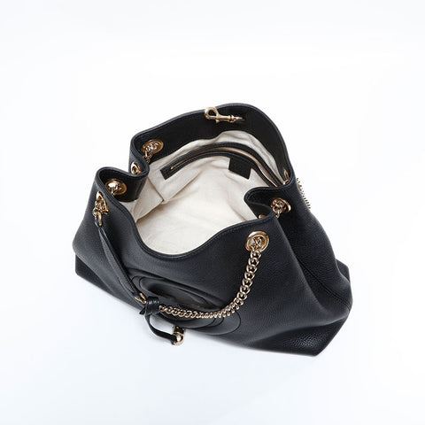 グッチ GUCCI レザー ソーホー タッセル トートバッグ ブラック WS22761
