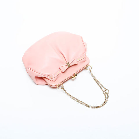 Salvatore Ferragamo Leather Mini Clasp手提包粉红色WS22763