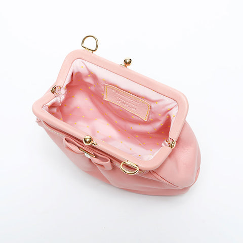 サルヴァトーレフェラガモ Salvatore Ferragamo レザー ミニ がま口 ハンドバッグ ピンク WS22763