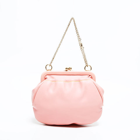 サルヴァトーレフェラガモ Salvatore Ferragamo レザー ミニ がま口 ハンドバッグ ピンク WS22763