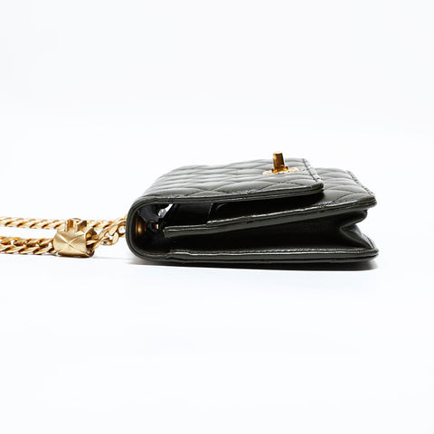 シャネル CHANEL ミニ マトラッセ チェーン ウォレット ショルダーバッグ カーキ WS22764