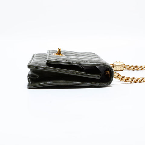 シャネル CHANEL ミニ マトラッセ チェーン ウォレット ショルダーバッグ カーキ WS22764